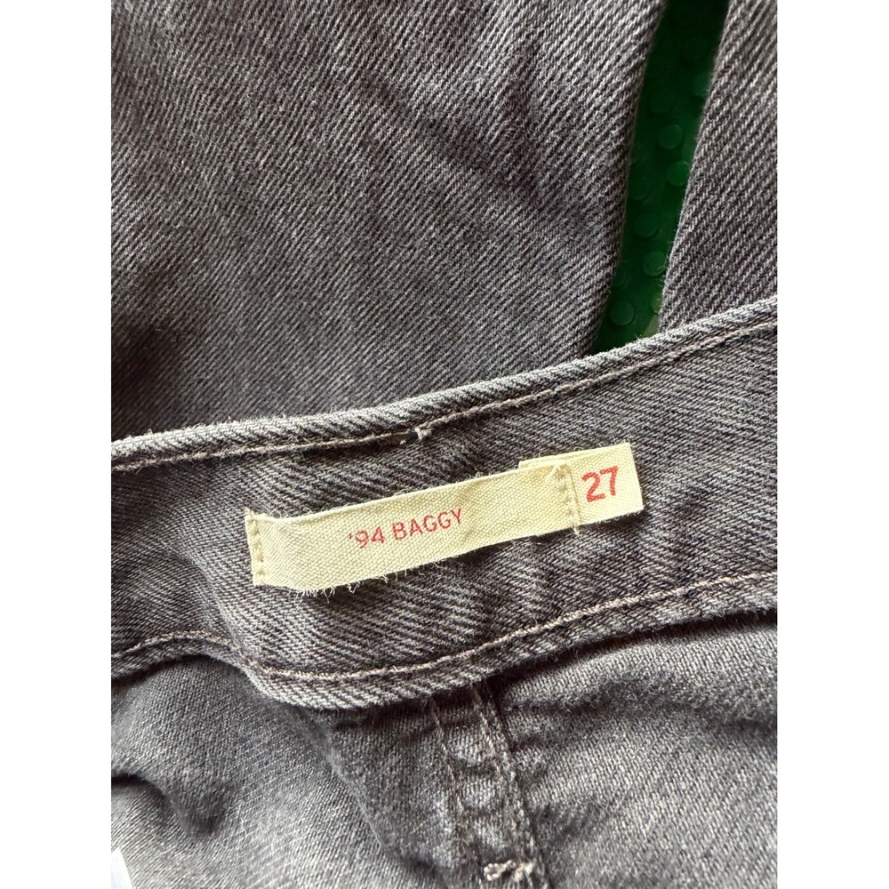 Levi's Sz 27 '94 Baggy Black Loose Fit Jean 100% Cotton Boyfriend Streetwear - Picture 10 of 11